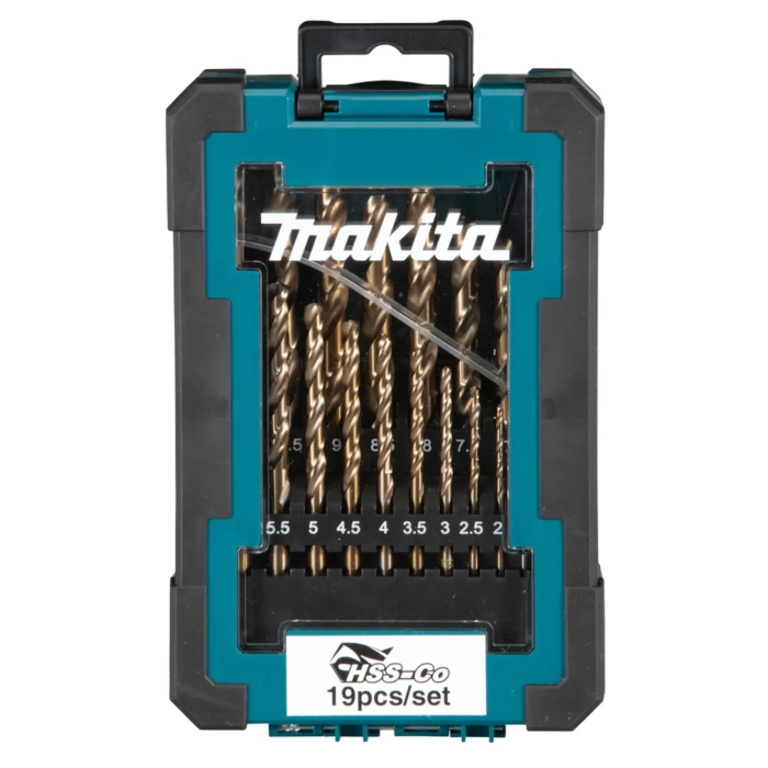19-częściowy zestaw wierteł HSS-Co do metalu Makita D-67561