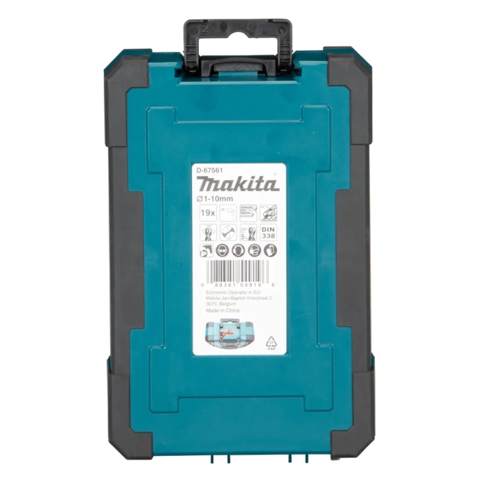 19-częściowy zestaw wierteł HSS-Co do metalu Makita D-67561