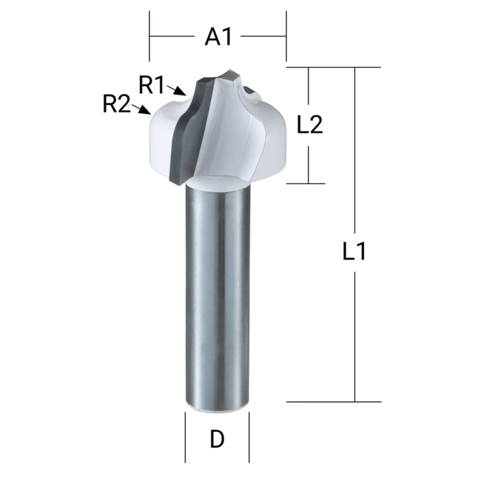 Makita D-11586  frez pr.sima zaokr. 8mm 34,9x46,3mm(z łożyskiem) u:8/ś:34,9/dr14,3/DC46,3/r4,76