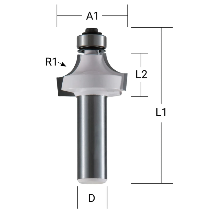 Makita P-78891  frez prof. wklęsły 8r 8mm 28x45mm (z łożyskiem) u:8/ś:28/dr:13/dc:45/r:8