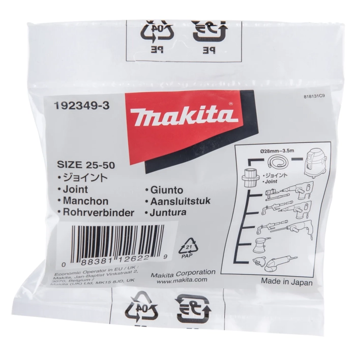 redukcja do węża odsysającego 25 x 25 / 22 mm Makita 192349-3 