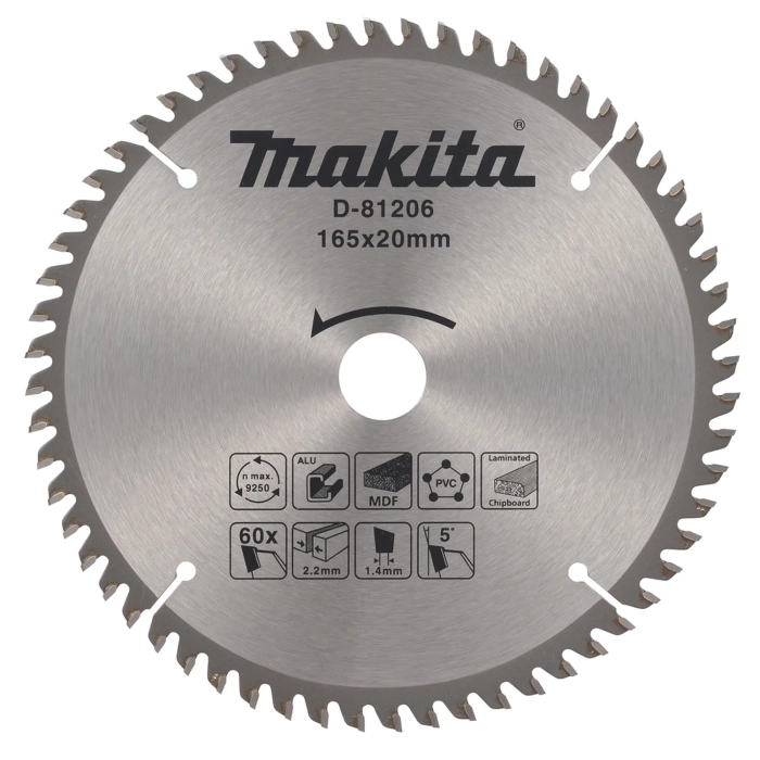 tarcza tnąca 165 x 20 60 zębów Makita D-81206 uniwersalna