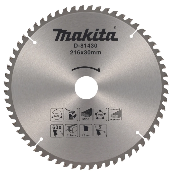tarcza tnąca 216 x 30 60 zębów Makita D-81430 uniwersalna
