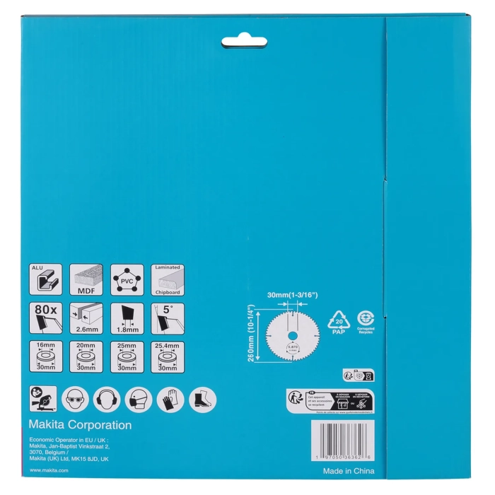 tarcza tnąca 260 x 30 80 zębów Makita D-81751 uniwersalna