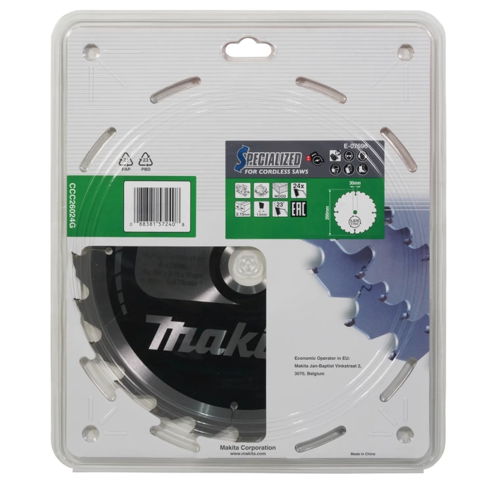 tarcza tnąca 260 x 30 24 zęby Makita E-07696 do drewna EFFICUT