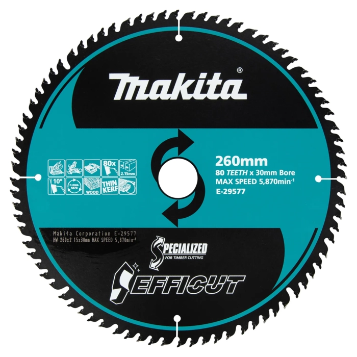 tarcza tnąca 260 x 30 80 zębów Makita E-29577