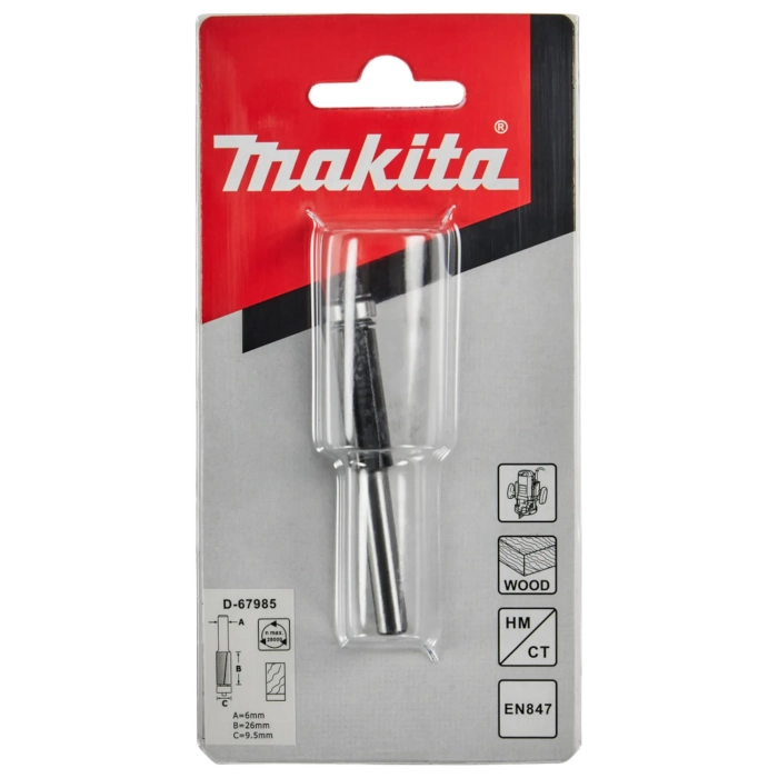 Makita D-67985 frez do wyrównywania z łożyskiem 6mm 9,5 x 66,9mm