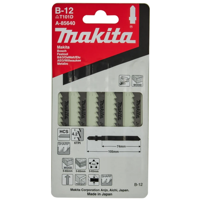 Makita A-85640 brzeszczot B-12 HCS 105x1,25mm 6z/C 5 szt