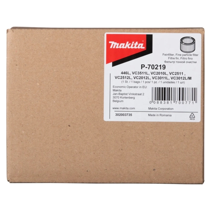 filtr Makita P-70219 do VC2000L VC2010L VC2012L VC2512L VC3011L VC3012L