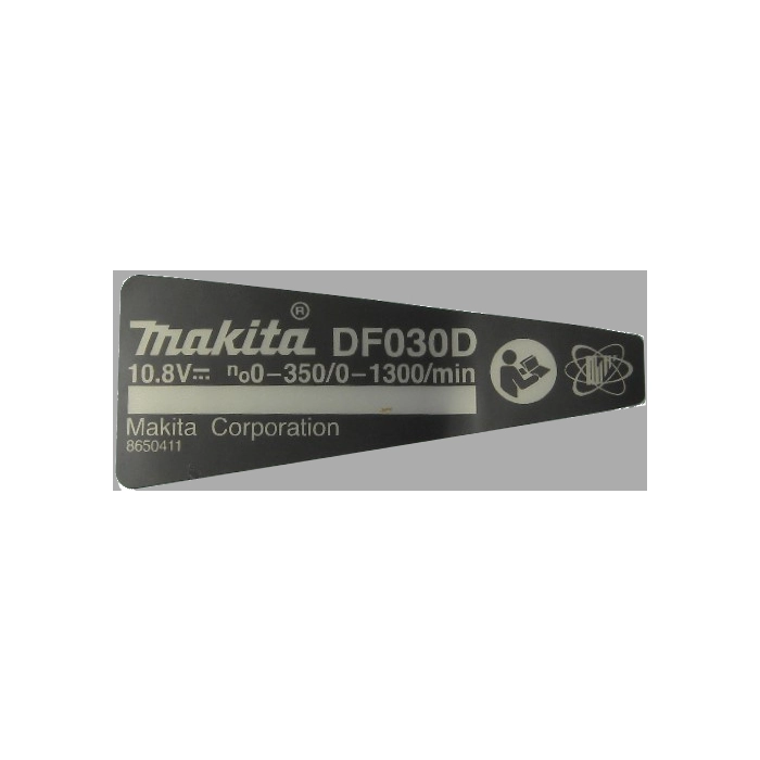 Makita 865041-1 tabliczka znamionowa do DF030