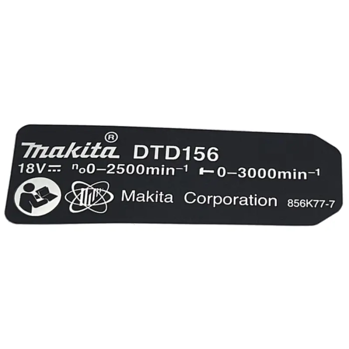 Makita 856K77-7 tabliczka znamionowa do DTD156