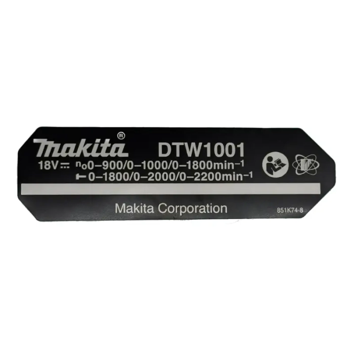 tabliczka znamionowa DTW1001 Makita 851K74-8