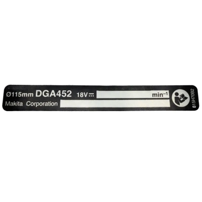 Makita 815H70-2 tabliczka znamionowa do DGA452