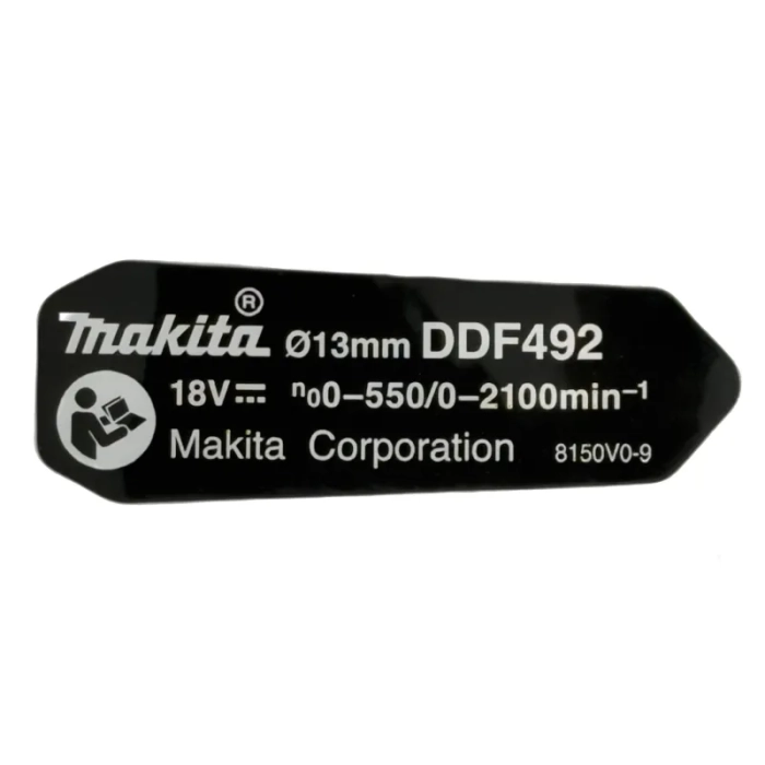 Makita 8150V0-9 tabliczka znamionowa do DDF492