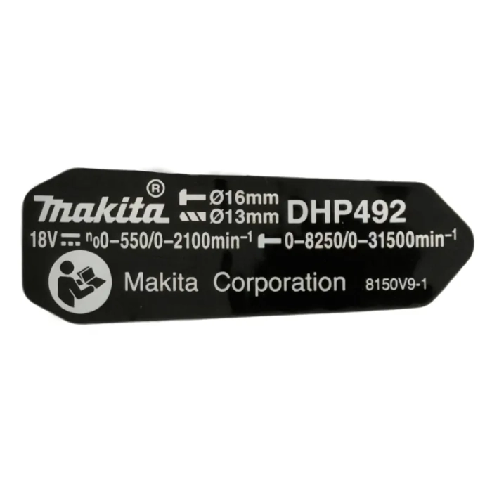Makita 8150V9-1 tabliczka znamionowa do DHP492