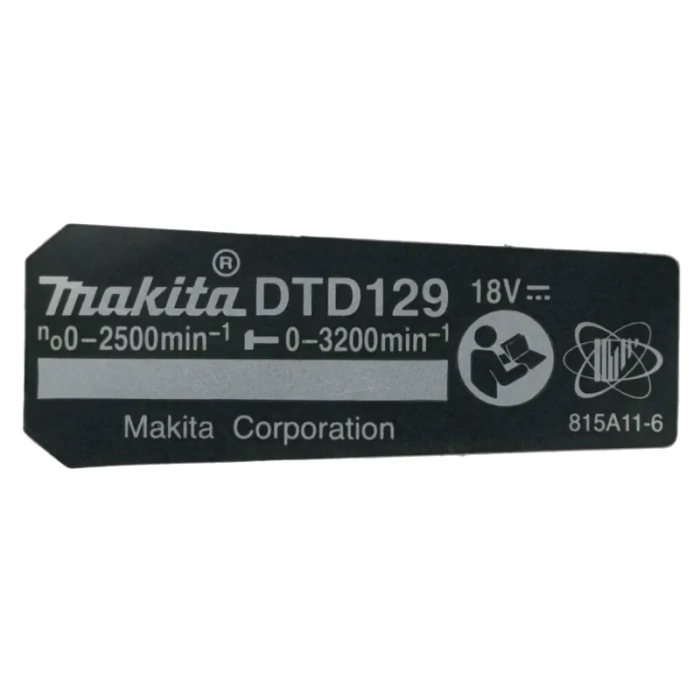 Makita 815A11-6 tabliczka znamionowa do DTD129