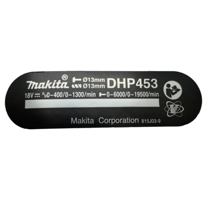 Makita 815J03-9 tabliczka znamionowa do DHP453