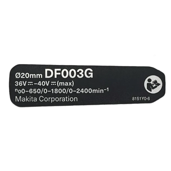 Makita 8151Y0-6 tabliczka znamionowa DF003G