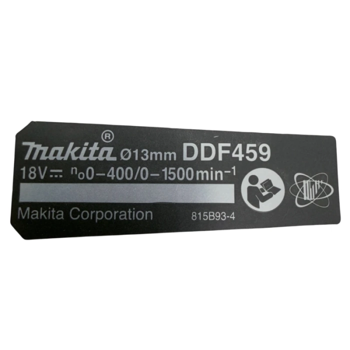 Makita 815B93-4 tabliczka znamionowa do DDF459