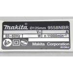 tabliczka znamionowa Makita 851S98-2 do 9558NBR