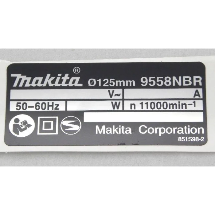 tabliczka znamionowa Makita 851S98-2 do 9558NBR
