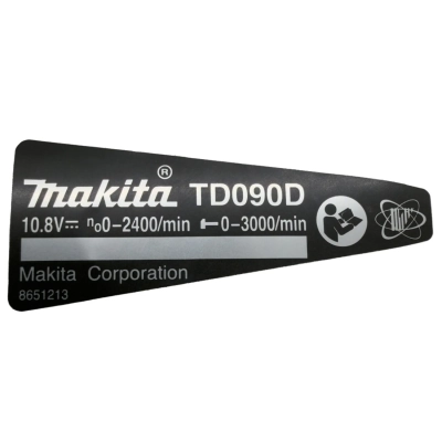 tabliczka znamionowa Makita 865121-3 do TD090D