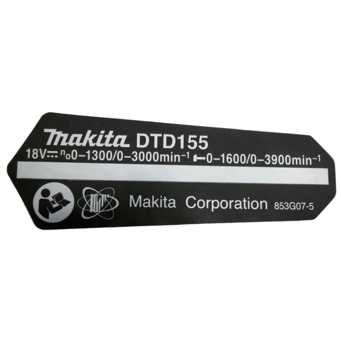 tabliczka znamionowa Makita 853G07-5 do DTD155
