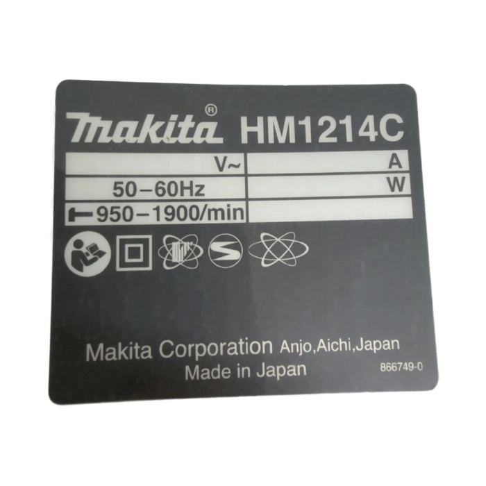 tabliczka znamionowa Makita 866749-0 do HM1214C