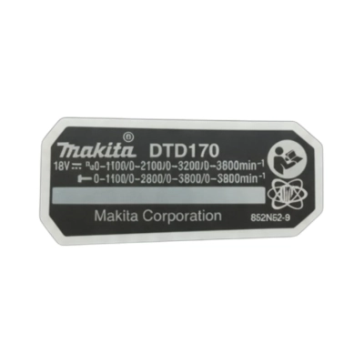 tabliczka znamionowa Makita 852N52-9 do DTD170